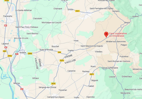 Venir à la cave de Vinsio anciennement la Vinsobraise